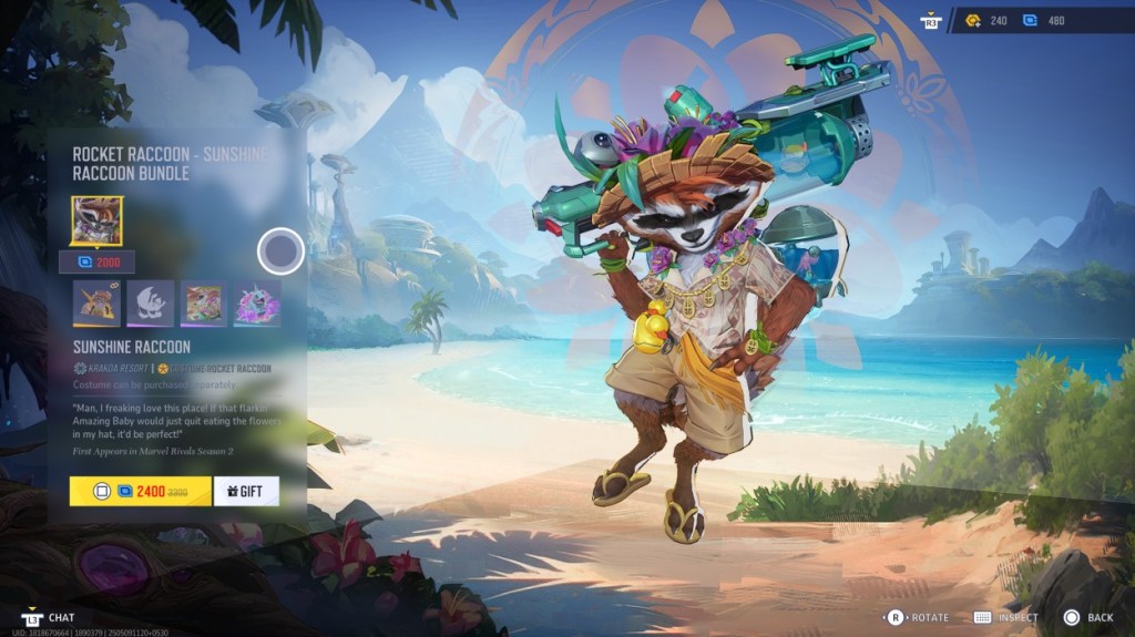 Rocket Raccoon Summer Skin