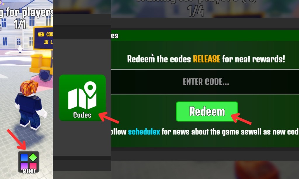 Redeem Codes Screenshot