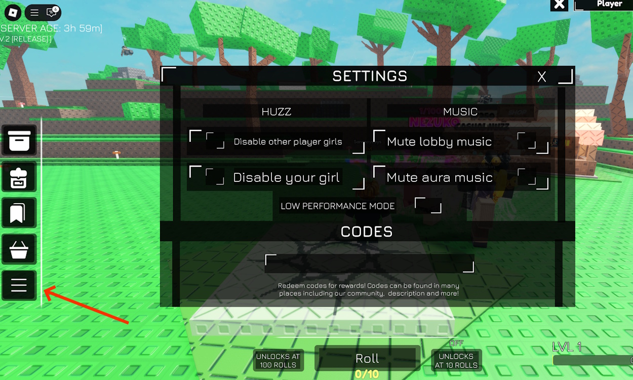 Redeem Huzz RNG Codes