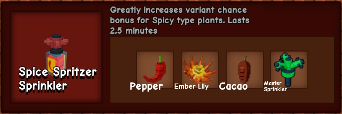 Spice Spritzer Sprinkler in Grow a Garden